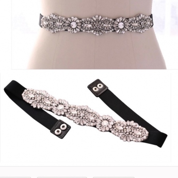 Black Rhinestone Belt - Picture 2 of 7